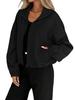 Fall Winter High Neck Zipper Drawstring Pocket Women Loose Baseball Jacket Coat