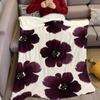 Plum Watercolor Blooms Flannel Blanket Warm Soft Halloween Christmas Couch Warm Cozy Decorative Decor Gift For All Season
