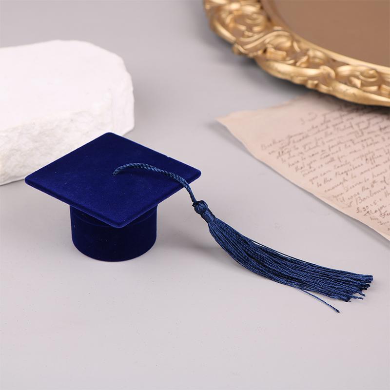 

Креативная коробка для колец в форме докторской шляпы, серьги, хранение ювелирных изделий, свадебные, помолвочные, подарочные коробки на День святого Валентина темно-синий