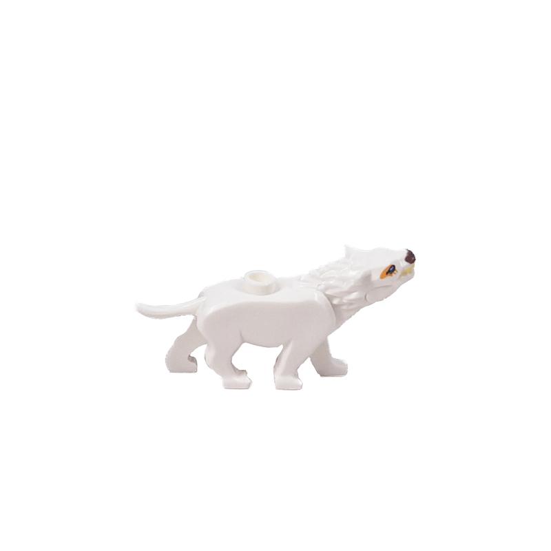MOC Serie Granja Bosque Escena Crianza Animal Bloques de Construcción Lobo de la Jungla Montura Caballo Oso Marrón Blanco Panda Ladrillos DIY Juguetes para Niños
