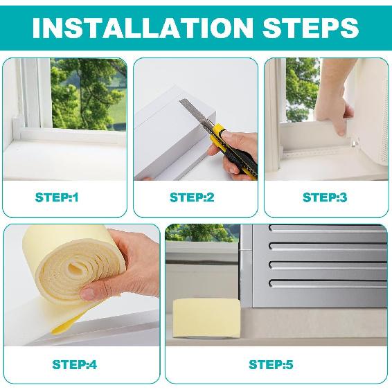 Foam Block for Midea U Shaped Window Air Conditioner Units, Air Conditioner Window Seal Kit,Winter Summer,Prevent Cold/hot Air Leakage.