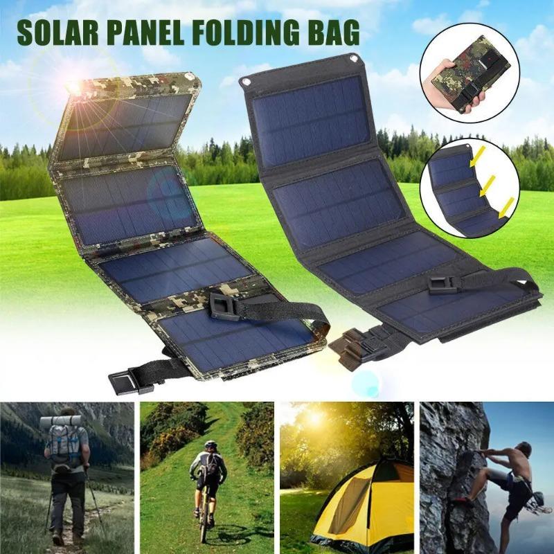 Portable USB Foldable Solar Panel Folding Solar Panels Travel Mobile Phone Charging Power Bank for Flashlight Fan Mobile Phone