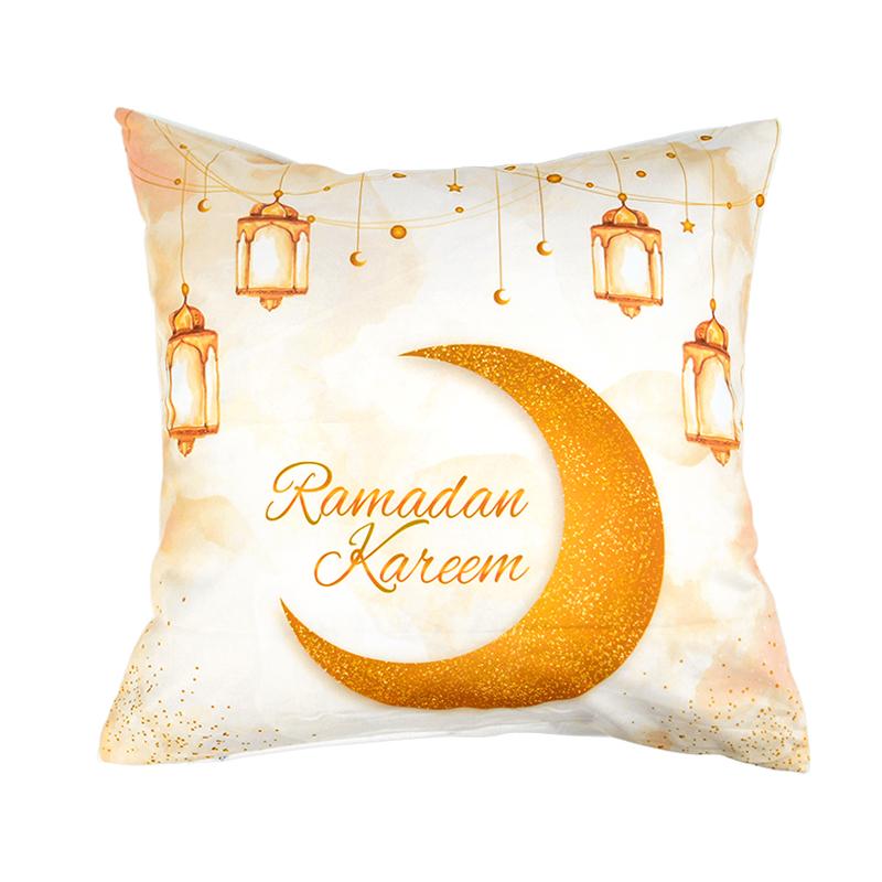 Home Decor Ramadan-themed Moon & Lantern Printed Pillowcases Pattern Cushion Cover Suitable for Sofa Bedroom Car Pillow Cover
