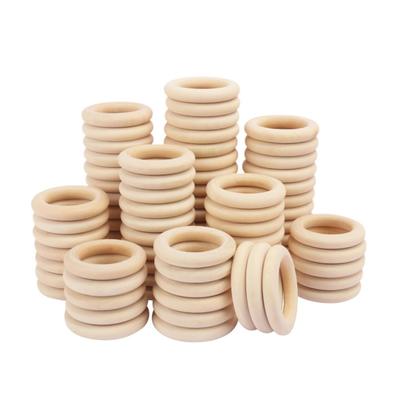 Wooden Rings for Crafts, Natural Wood Rings for Macrame, Jewelry Making, and DIY Crafts