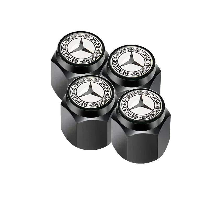 

C200 E200 New 2025 For Mercedes Benz 4pcs Alloy Car Wheel Stem Air Valve Cap Tire Dust Cover Accessory For Mercedes Benz W222 W2