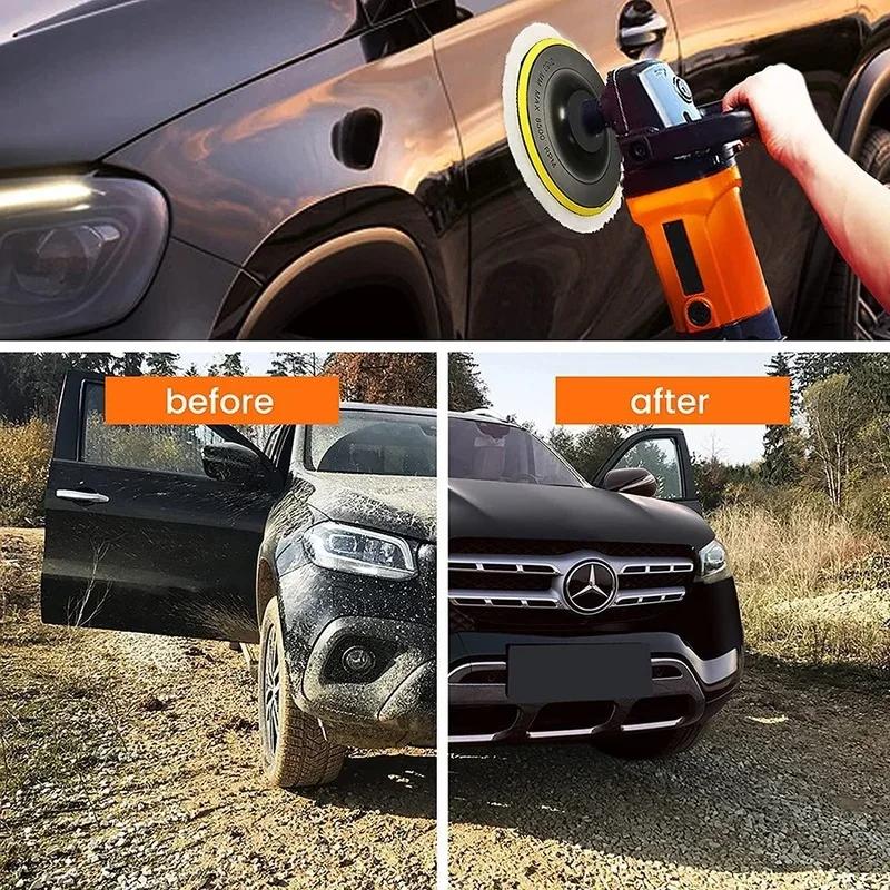 5Pcs Car Polishing Pad Set Wool Buffing Wheel Tool 3/4/5/6/7 inch Drill Polish Disc Kit for Car Polisher Auto Paint Waxing Care