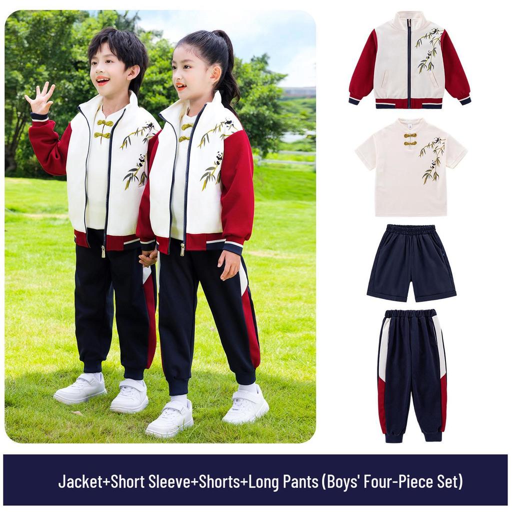 Children's Spring & Autumn Sports Uniform Set: Baseball-Style Performance Costume for Primary School & Kindergarten.