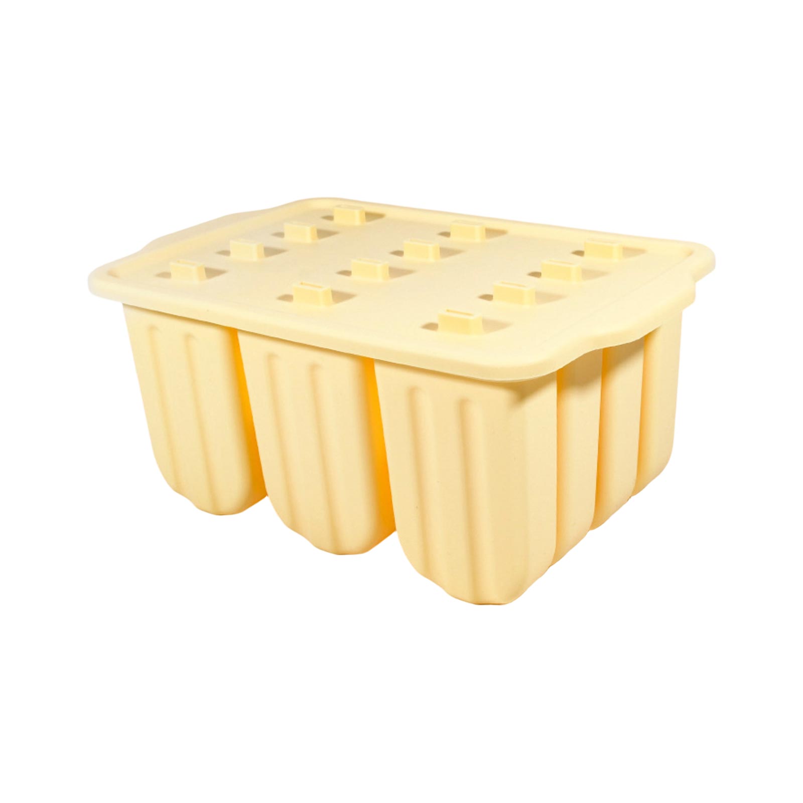 12 Cavity Silicone Popsicle Mold, Easy-to-demold Silicone Ice Mold, Ice Cream Mold With Lid One Size