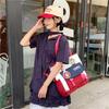 2025 Japanese Ins Sweet Tote Bag Large Capacity Cute Multi-compartment Contrasting Color Shoulder Bag Messenger Bag Tutoring Bag