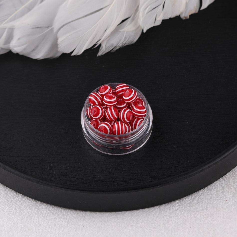 8MM Bunte gestreifte Harzperlen für DIY-Schmuck