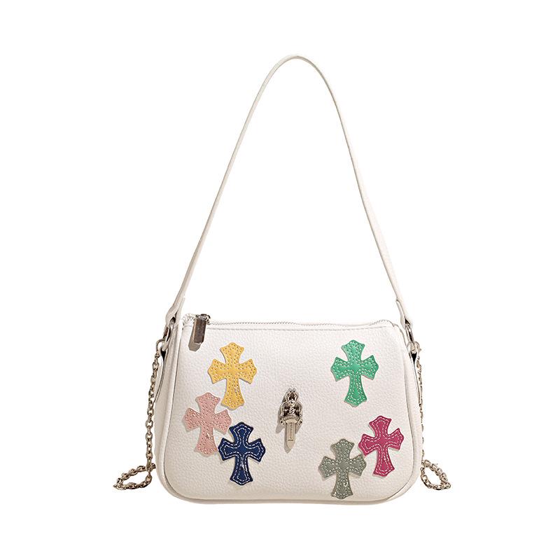 

2025 Cross Embroidery Women s Underarm Shoulder Bag