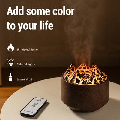 Flame Diffuser 300ml Desktop Colorful Flame Humidifier Quiet Smart Scent Aromatherapy Diffuser For Home Bedroom Office