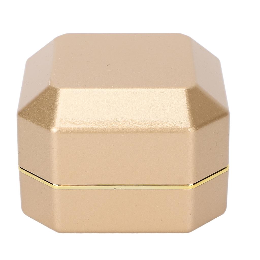 LED Light Ring Box Jewelry Display Gift Box Jewelry Storage Case for Engagement WeddingGolden