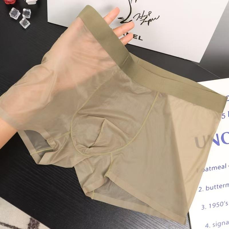 Men's Transparent Underwear Is Soft Comfortable Breathable Mesh Woven Elastic Waistband Quick Drying Casual Sexy Transparent Underwear