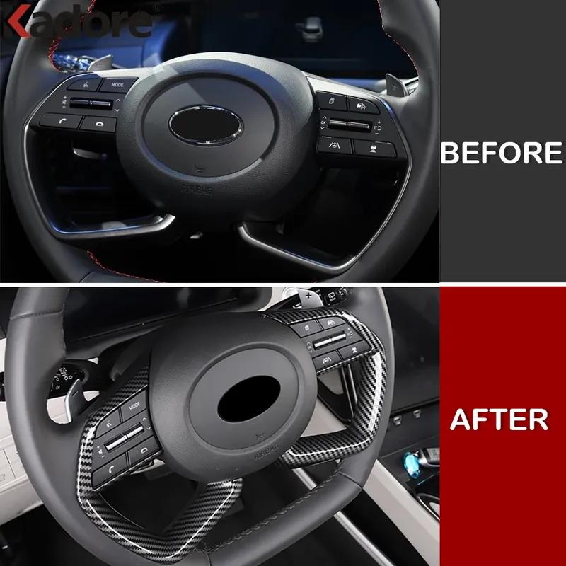 Car Steering Wheel Panel Cover Trim For Hyundai Cantus Creta ix25 -   2024 Carbon Fiber Interior Accessories