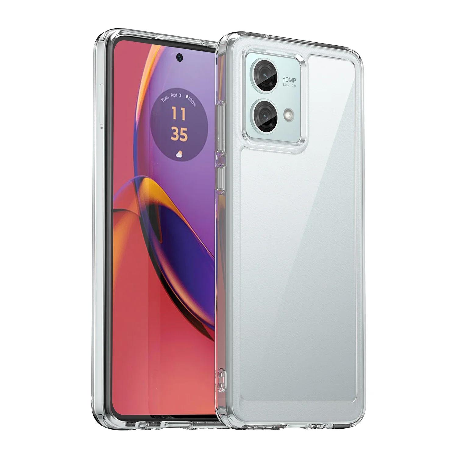 

Цветной чехол из ТПУ для Motorola G75 G55 G35 G85 E14 G04S G14 G24 G34 G54 G84 защитный чехол противоударный прозрачный корпус корпуса Funda For Moto G85 прозрачный