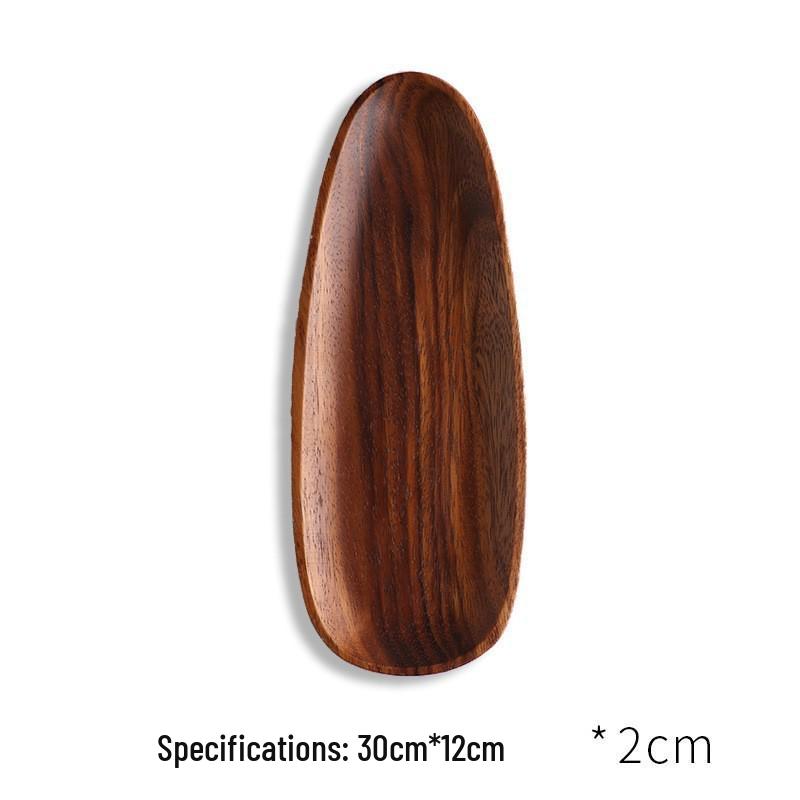 Wooden Leaf-Shaped Snack and Tea Tray