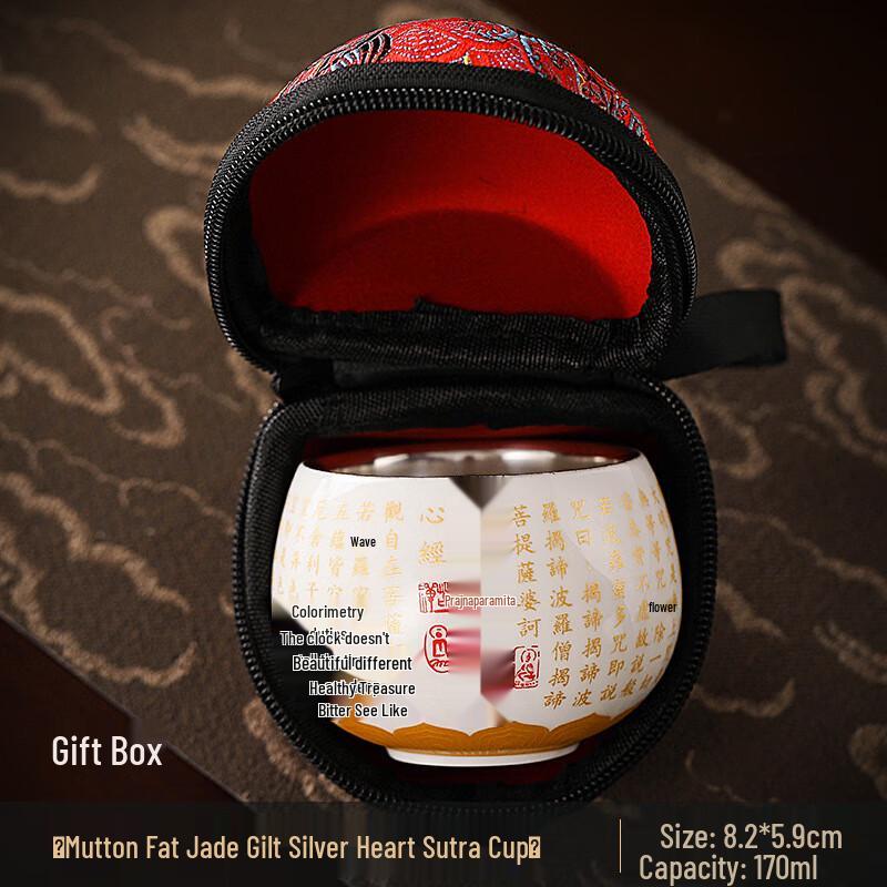 Silver-Plated Mutton-Fat Jade Porcelain Master Tea Cup