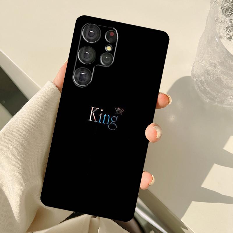 Queen King Crown Case For Samsung Galaxy S23 Ultra S21 S22 S24 S25 Ultra S9 S10 Plus S24 FE S20 FE Back Cover
