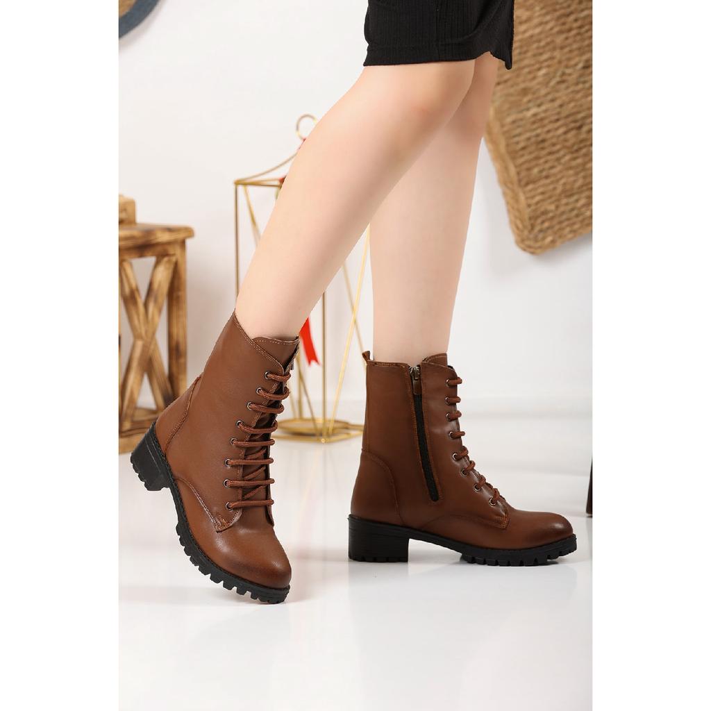 Dámské krajkové detailní zimní boty na dlouhý zip