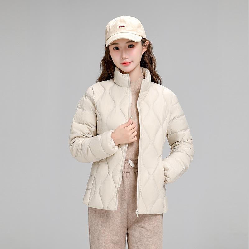 Light and Casual Women's Down Jacket Fashionable Versatile White Duck Down Light Warm Autumn and Winter Thin Jacket