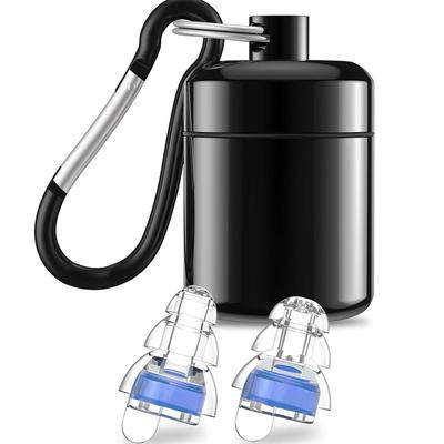 High-Quality Soundproof Silicone Earplugs with Filter and Waterproof Storage Case for Music and Flights