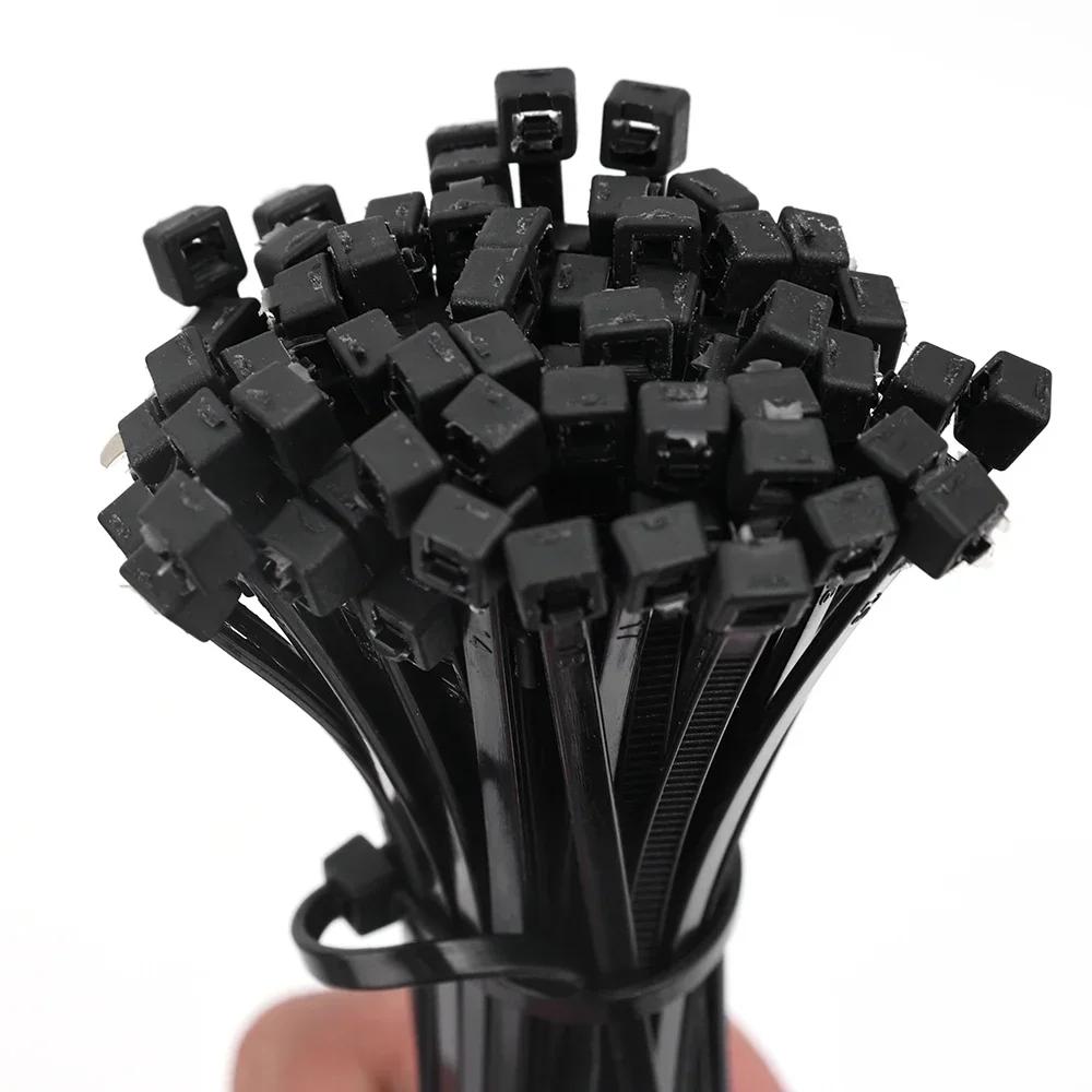 100Pcs Nylon Cable Ties Adjustable Self-locking Cord Ties Straps Fastening Loop Reusable Plastic Wire Ties For Home Office