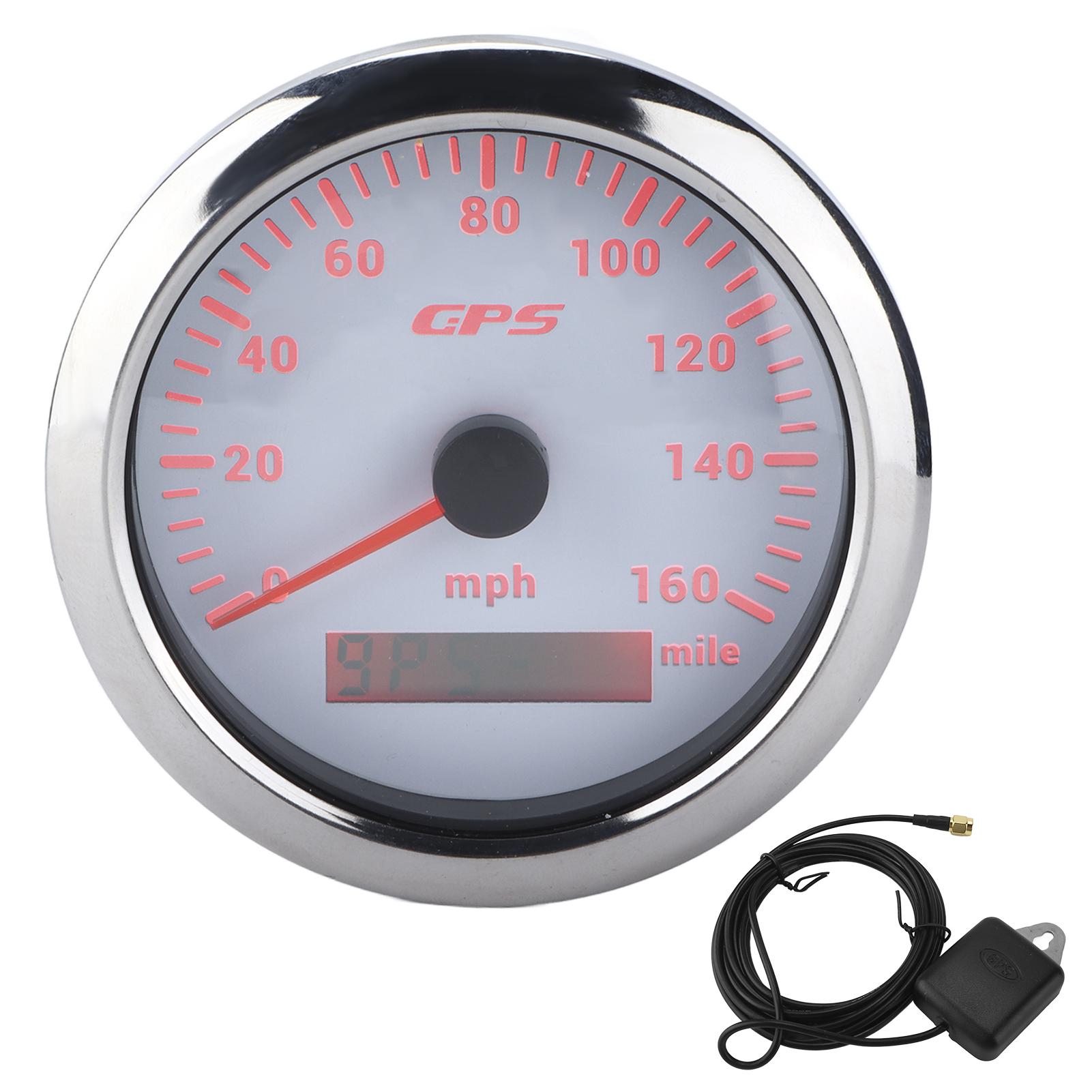 3.3in GPS Speedometer 0‑160MPH H Speed Gauge with Backlight IP67 Waterproof for Car RV Boat Yacht