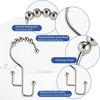 Shower Curtain Hooks, 12Pcs Shower Curtain Rings Rust Proof, Stepped Double Hook Shower Curtain Hooks, Easy Glide Metal Shower Hooks for Shower
