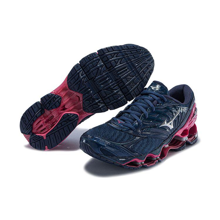 Mizuno Prophecy 8 Comfortable Mesh Cushioning Durable Breathable Low-Top Running Shoes Women Sneaker Dark-Blue J1GD190003
