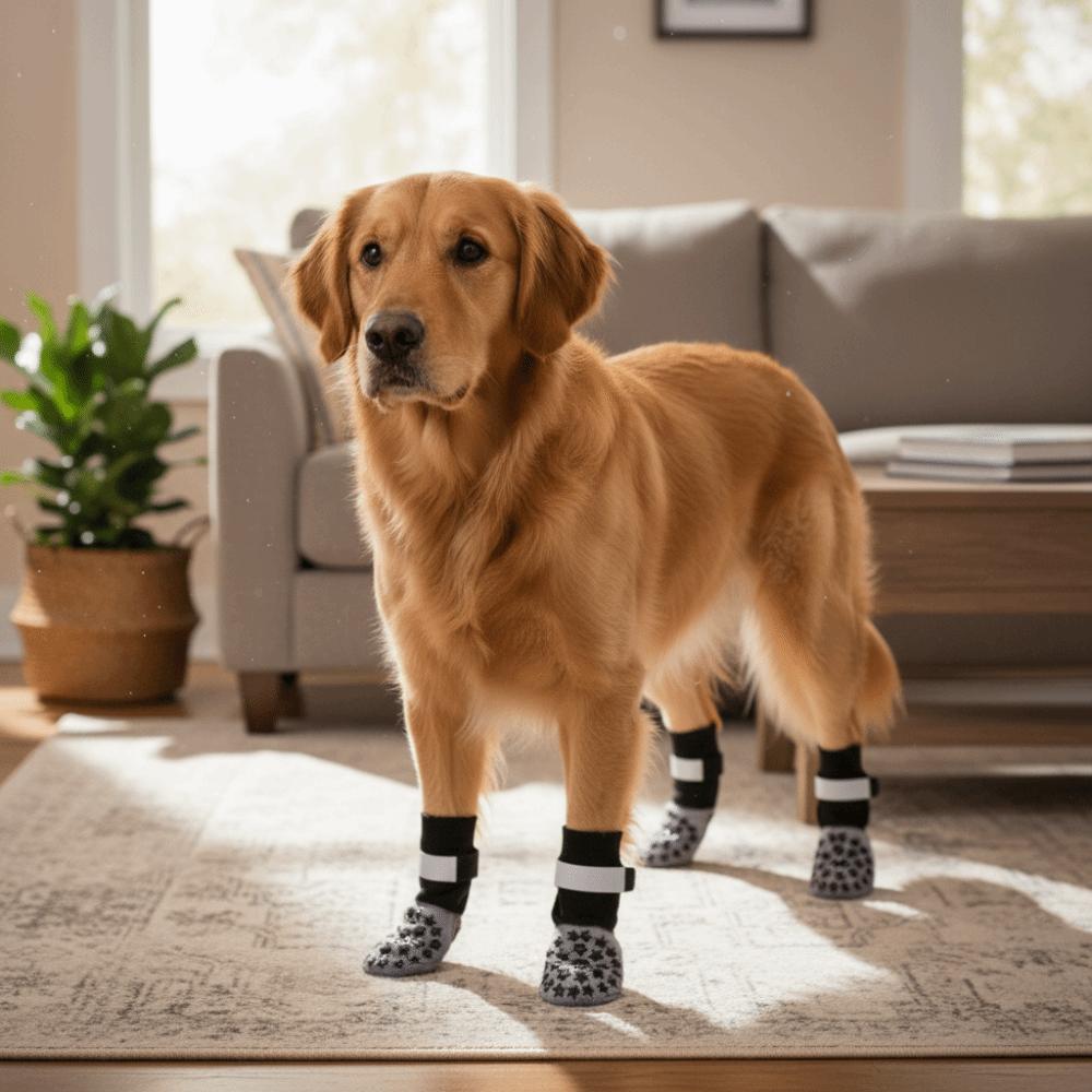 4 Stück/Set Kratzfeste Rutschfeste Hundesocken Wasserdichte Hundeschuhe Haustierpfotenschutz Bodenschutz
