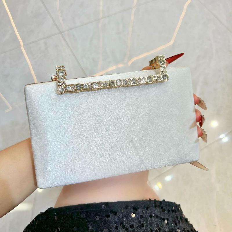 Clutch Evening Bag Women's Fashionable Socialite-Chic Versatile Diamond-Studded Small Bag Dress Crossbody Banquet Bag