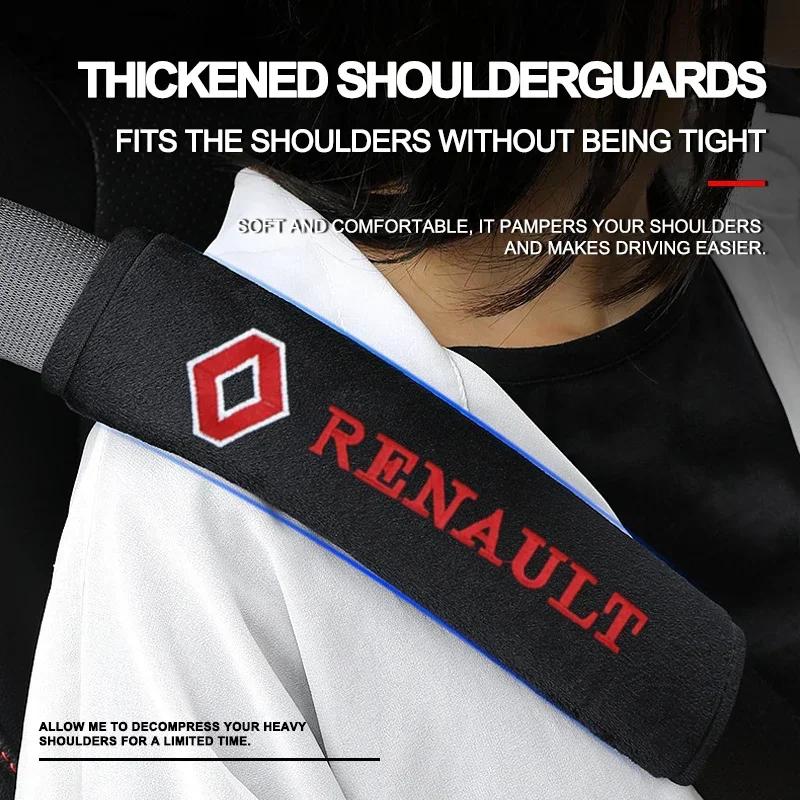 2026 Hot For Renault Hub Caps Car Seat Belt Cover styled Cotton Safety Shoulder Protector For Renault Megane 2 3 4 Twingo Clio T