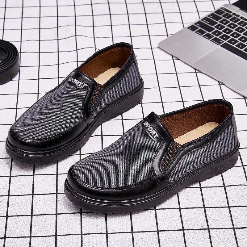 

Large size men s shoes new old Beijing polyurethane non-slip casual shoes flat bottom middle-aged and elderly father shoes large size 39