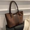 Wildleder Oberfläche Handtasche Für Damen, Koreanische Mode Freizeit Pendler Handtasche, Vintage Farbkollision Spleißung Tote Bag