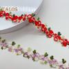 15 Yards Flower Lace Trim Ribbon Polyester Embroidered Lace Applique Strip Flower Lace Ribbon Sewing Fabric for DIY Crafts Wedding Decorations