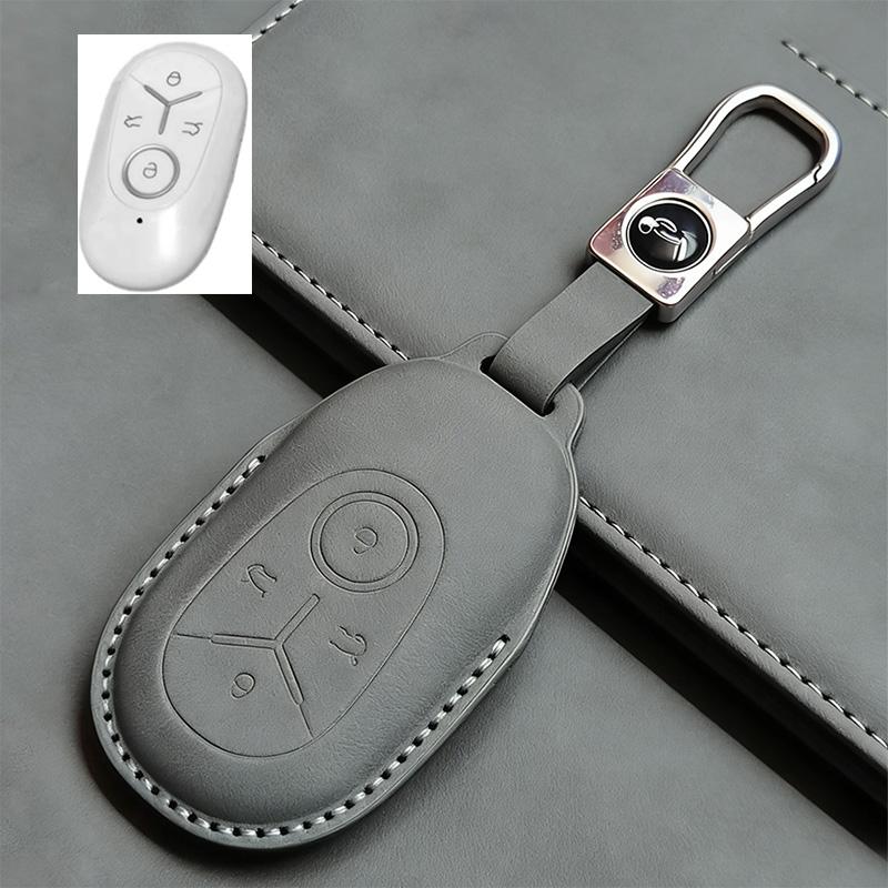 Car Key Case Cover Fob For Geely Geome Galaxy Light Star Wishes Exploration Youth Version Pu Leather Shell Accessories