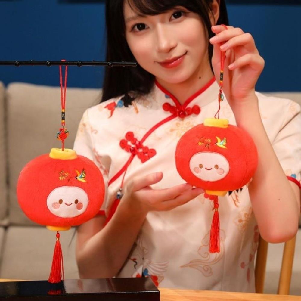 Gefülltes Plüsch Rote Laterne Puppenanhänger Chinesisches Frühlingsfest Ornament Wohnzimmer Tür