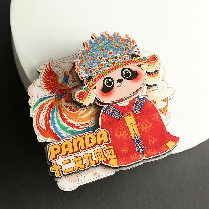 Chinese style Peking Opera Panda refrigerator sticker 3d cartoon Refrigerator Magnet Resin Fridge Magnet for Kitchen Decoration