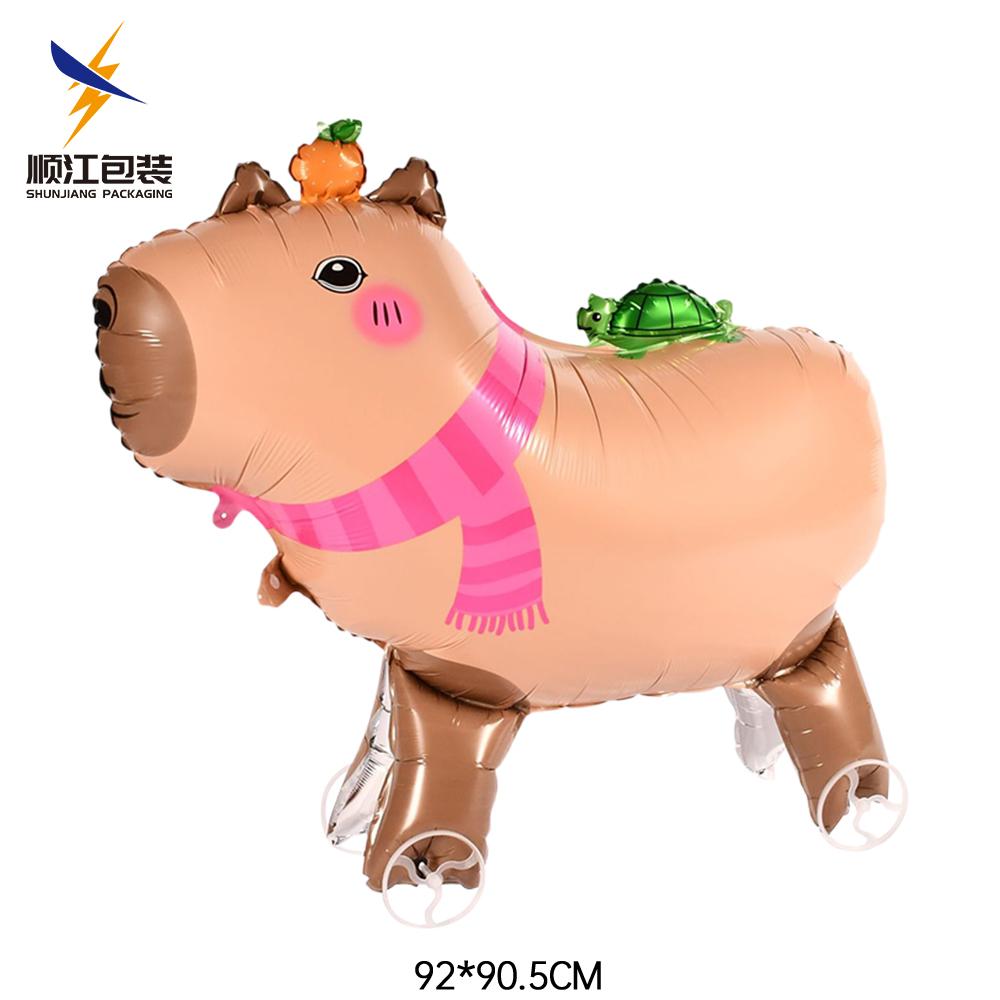 16pcs Cute Walking Animal Foil Balloons with Wheels Walking Wheels Elephants Dinosaurs Lions Rabbits Children's Toy Balloons