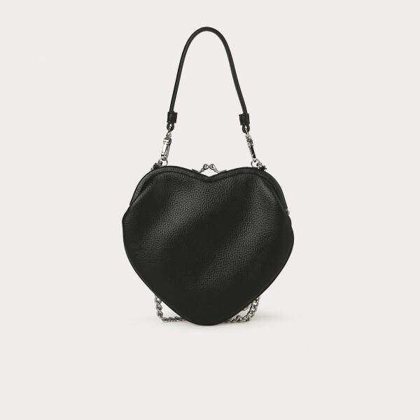 Vivienne Westwood Direct Import Vegan Bell Heart Frame Pulse Bag Black