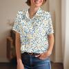 Damskie Bluzki Bawełniano-Lniane Koszule z Krótkim Rękawem Luźne Boho T-shirty Vintage Bluzki