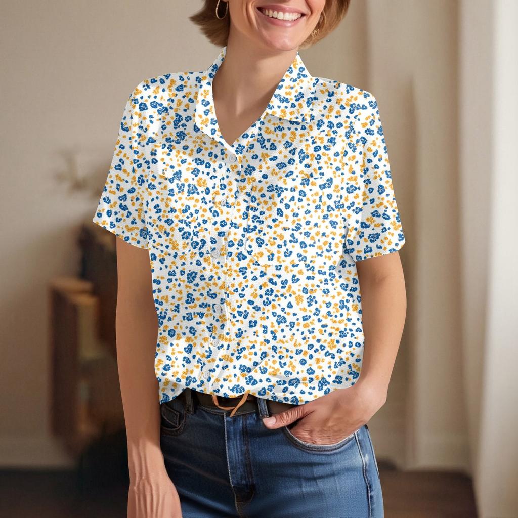 Damskie Bluzki Bawełniano-Lniane Koszule z Krótkim Rękawem Luźne Boho T-shirty Vintage Bluzki