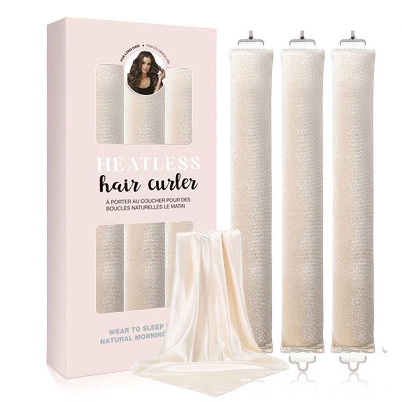 Exclusive 3-Piece No-Heat Curling Iron Set - U-Shaped Sleep Waves In Color Box Packaging