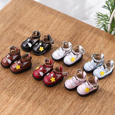 1 Pair PU Leather OB11 Uniform Shoes DIY Lightweight DOD Yunduoxing Doll Shoes 1:12 Mini Mini Doll Leather Boots Children Toys