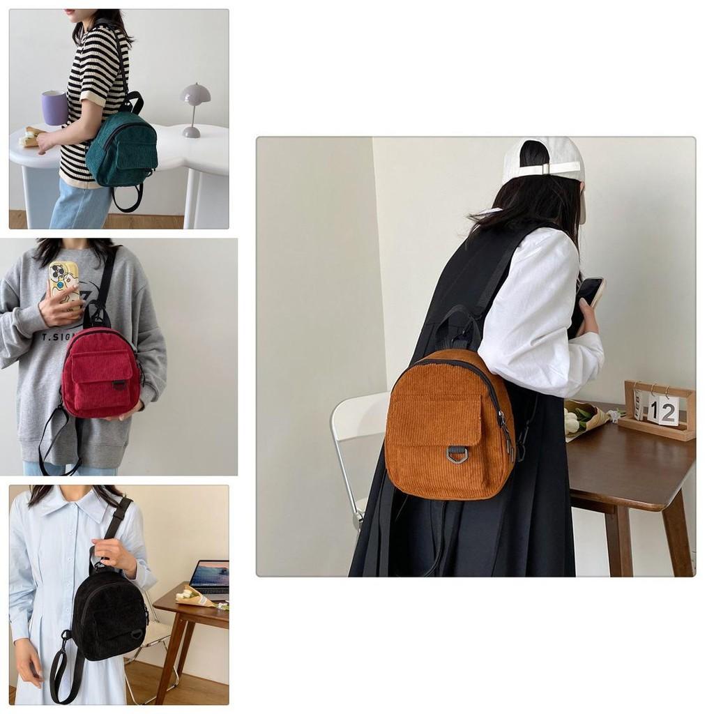 Trendy Fashionable Mini Backpack For Stylish Girls In Soft Corduroy Fabric