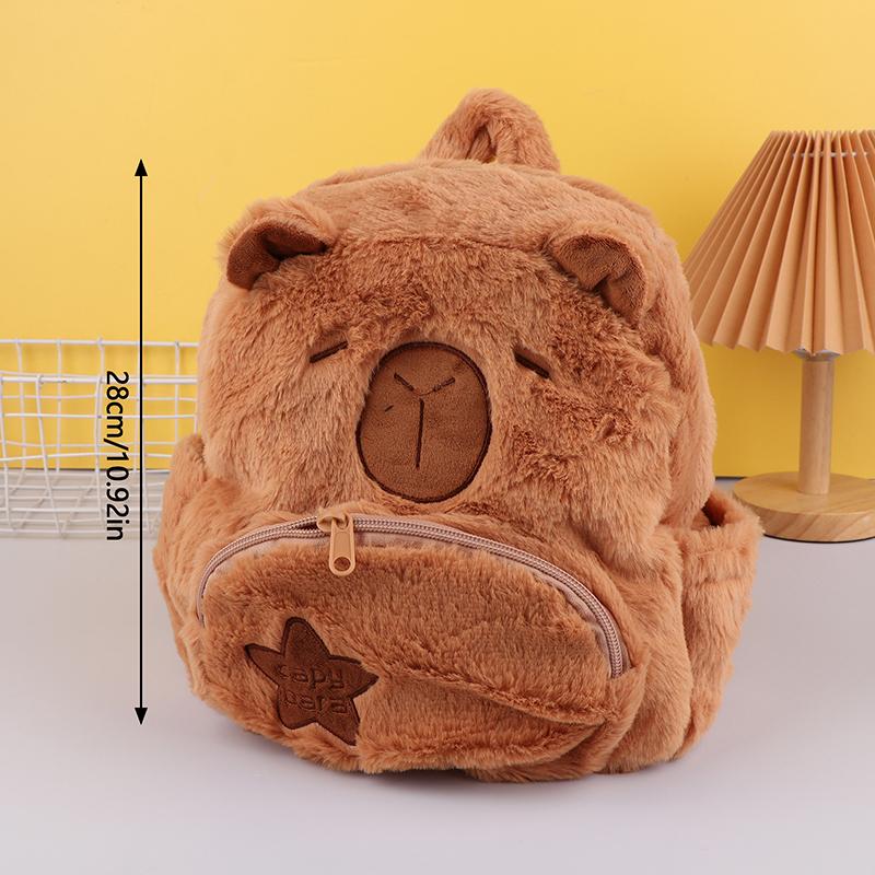 Capybara Plush Backpack Kawaii Plushie Doll Fur Bag Children'S Bag Shoulder Bag Mini Knapsack Bags Gifts For Girlfriend