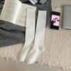 Basic solid color slim calf socks gentle wind soft waxy skin-friendly autumn and winter cotton socks Zhuji pure cotton women's medium tube socks