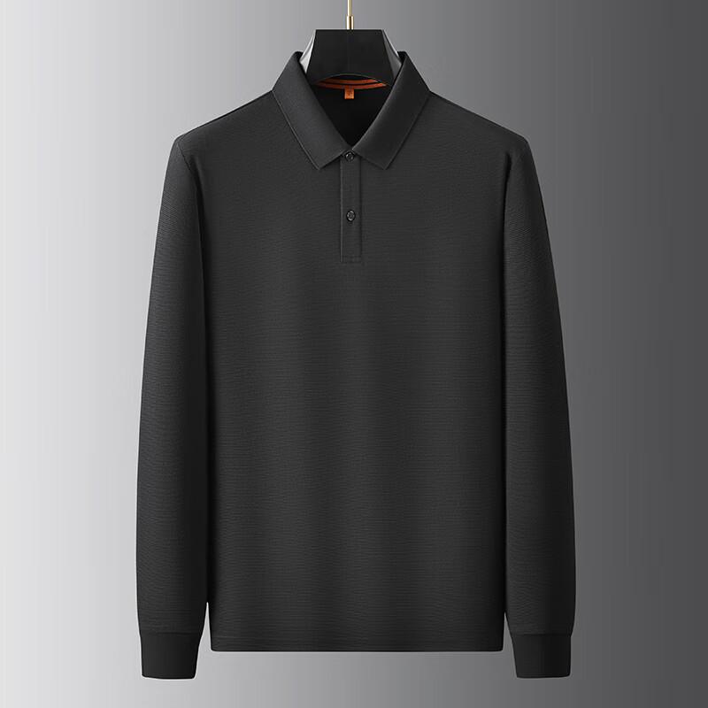 Men's Plus Size Cotton Blend Long Sleeve Polo Shirt