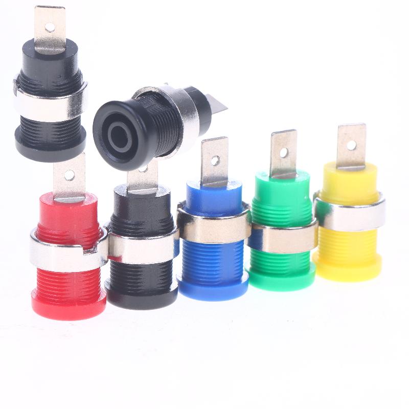 10Pcs Binding Post Adapters Ten For 4mm Banana Female Jack 4mm Banana Plug Connectors Panel Mount Socket